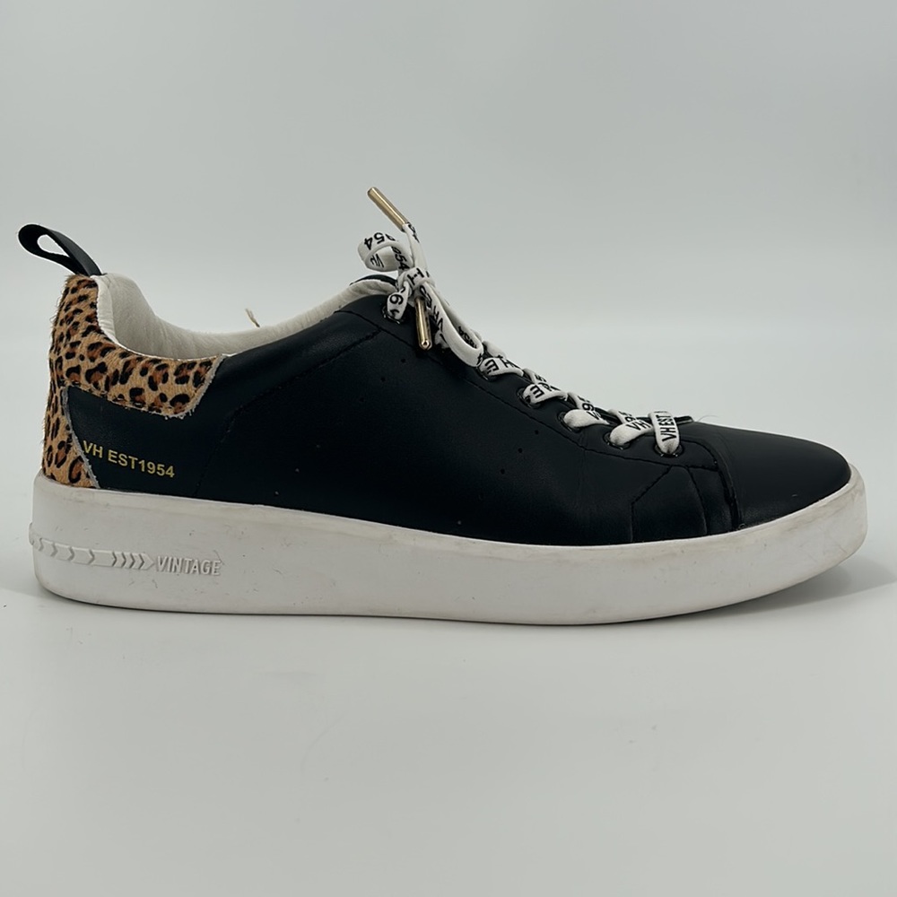 Vintage Havana | Zelda Black, White & Leopard Print Sneakers - Picture 5 of 9